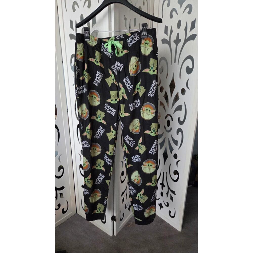 Star Wars Large Grogu Baby Yoda Pajama Pants Naps & Snacks Lounge Nwot Bottoms
